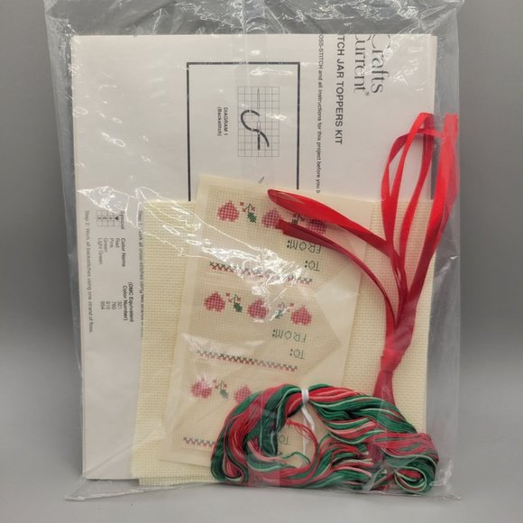 Current Counted Cross Stitch Jar Toppers Kit Cut Out Gift Tags Set of 3 - Picture 5 of 5